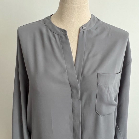 Violet + Claire - Grey Long Sleeve Button up Blouse / Shirt - Picture 5 of 12